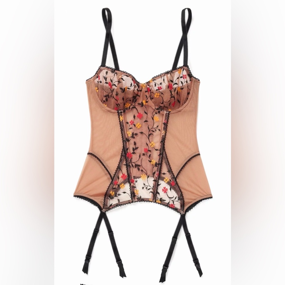 NWOT Adore Me Amaris Floral Brown Bustier